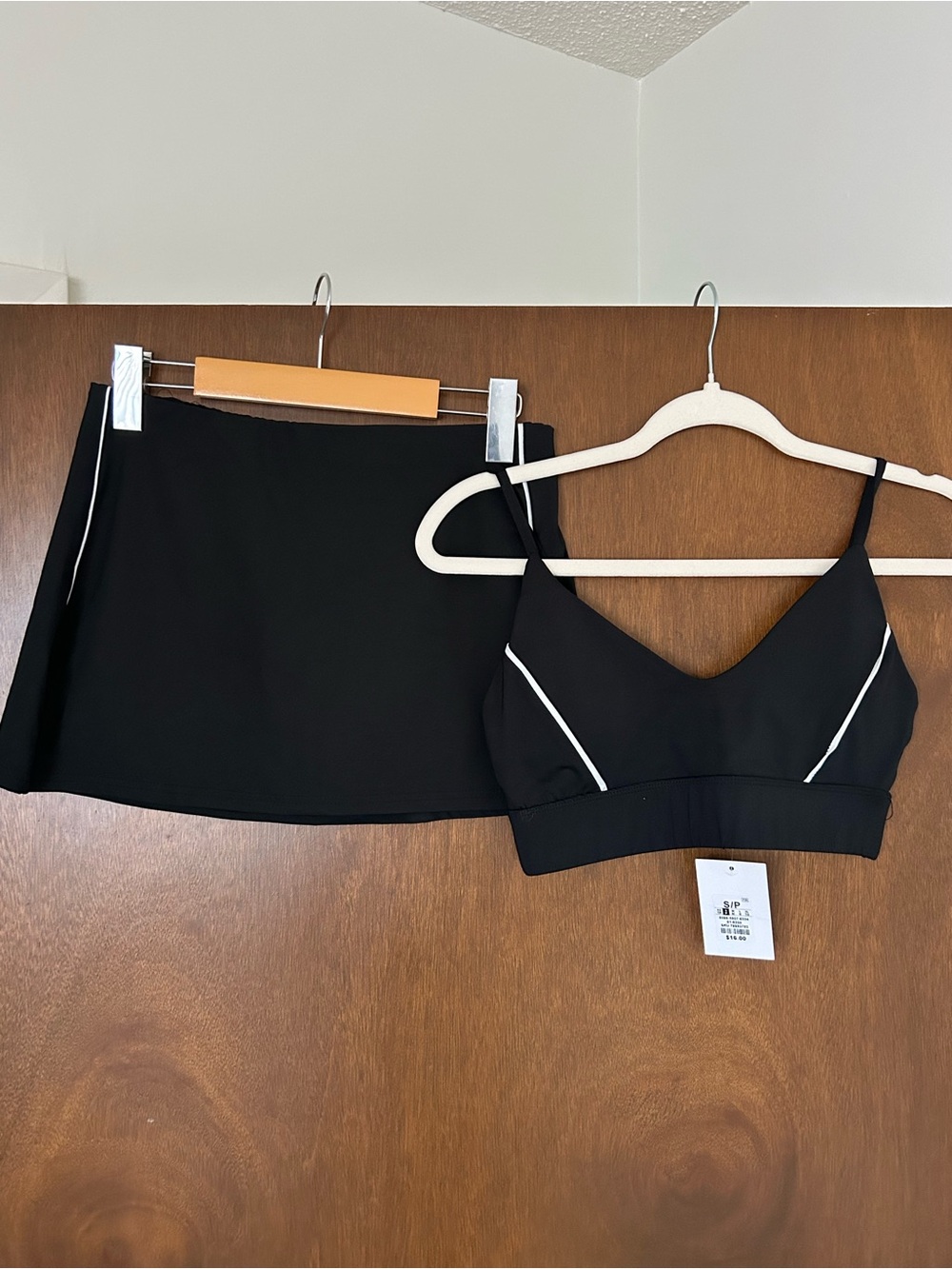 Forever21 Black Bralette and Mini Skirt with Shorts Underneath Set